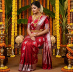 Elegant Soft Lichi Silk Saree For Women (Unstitched)