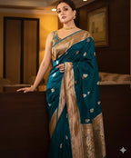 Banarasi Silk Saree With Unstitched Blouse For Women