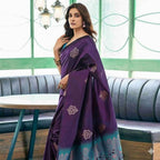 Elegant Jacquard Saree with Unstitched Blouse