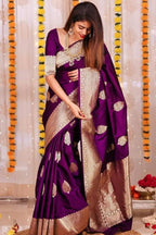 Elegant Banarasi Saree For Women (Unstitched)