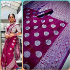 Flowing Silk Elegant Saree For Women (Unstitched)
