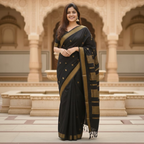 Adorable Silk Jacquard Border Saree For Women (Unstitched)