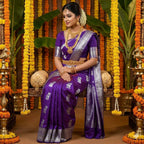 Elegant Soft Lichi Silk Saree For Women (Unstitched)