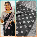 Flowing Silk Elegant Saree For Women (Unstitched)