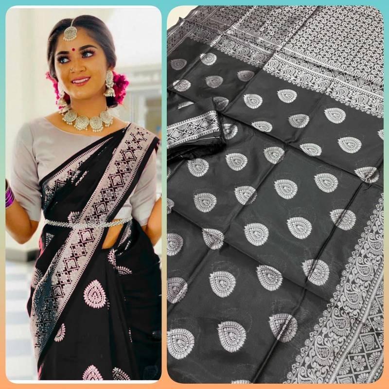 Flowing Silk Elegant Saree For Women (Unstitched)