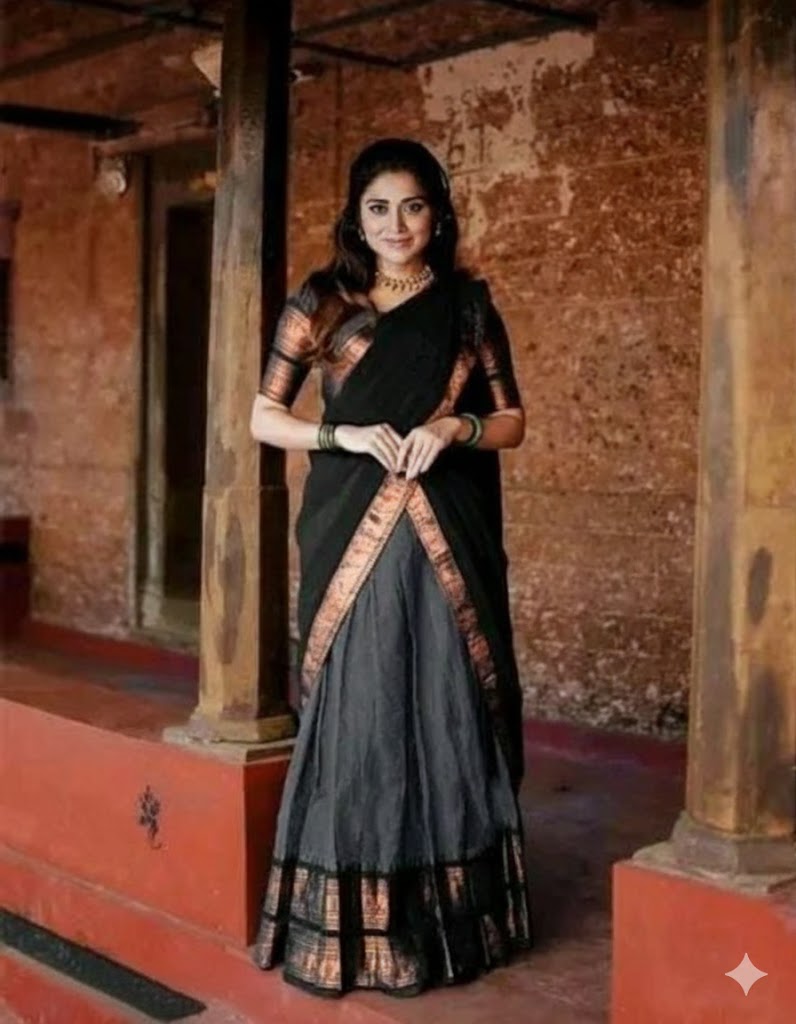 Stylish Lichi Silk Saree Lehenga With Blouse & Banarasi Dupatta For Women (Unstitched)