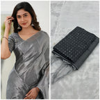 Ethereal Elegance Plain Silk Saree For Women (Unstitched)