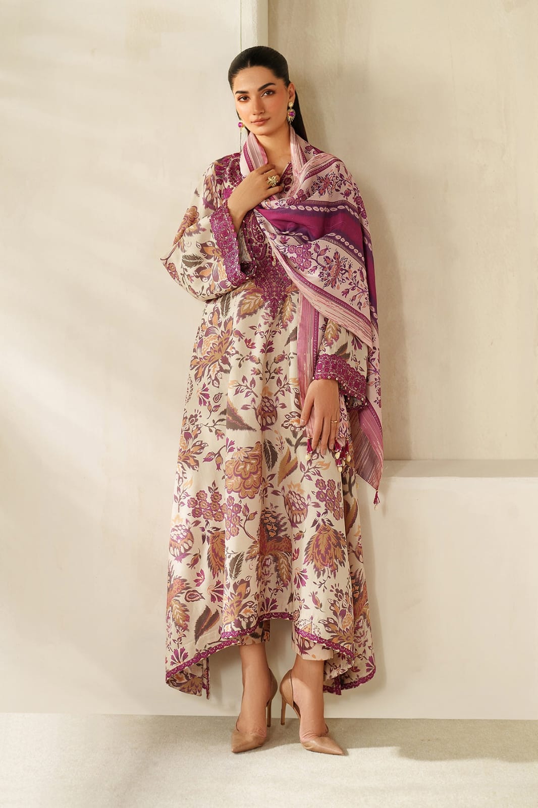 Digital Print Lawn Embroidered 3 Piece Suit RTW