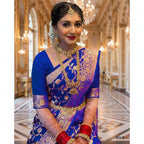 Sophisticated Elegant Lichi Silk Saree For Women (Unstitched)
