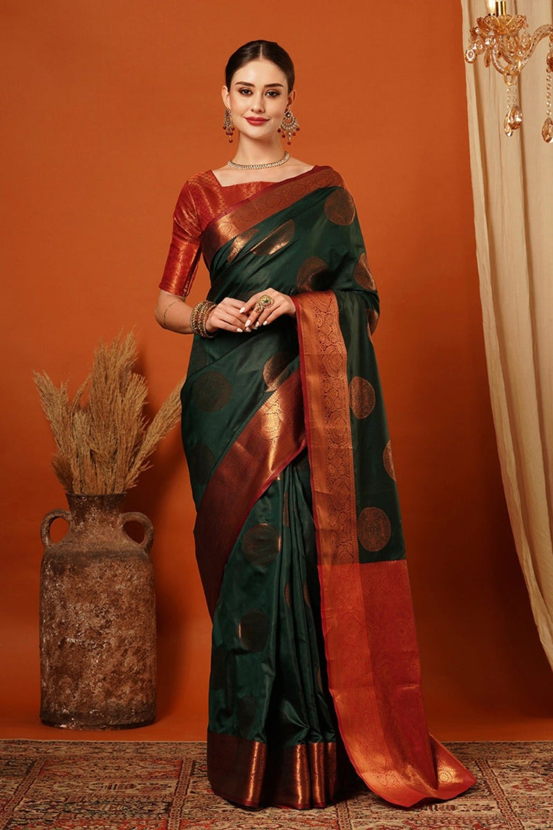Embellished Bollywood Pure Silk Jacquard Saree (Unstitched)