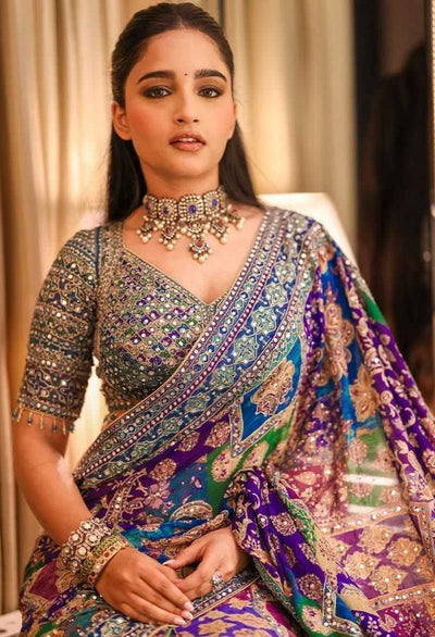 Beautiful Rainbow Saree For Women (Unstitched)
