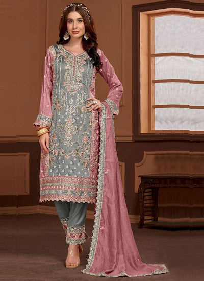 Premium Embroidered Straight Cut Trouser Suit