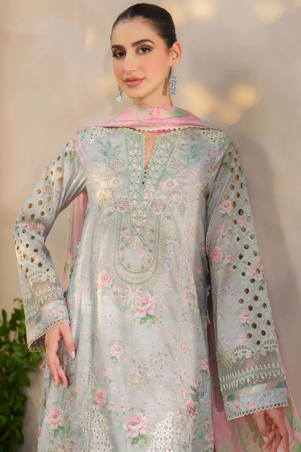 3 Piece Stitched  Lawn  Suit - Ready to Wear
