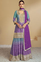 Chinnon Zari Embroidered Straight Cut Palazzo Suit