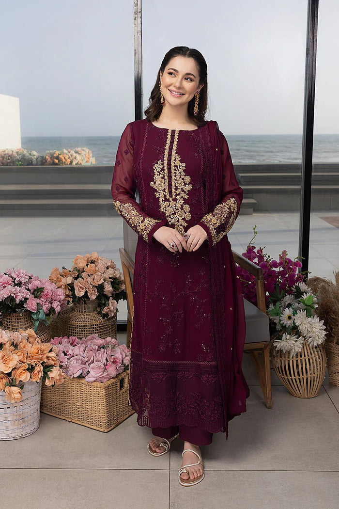 3-Piece Full Handmade Latest Chiffon Heavy Embroidered Dress With Embroidered Dupatt | STITCHED SUIT