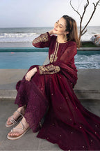 3-Piece Full Handmade Latest Chiffon Heavy Embroidered Dress With Embroidered Dupatt | STITCHED SUIT