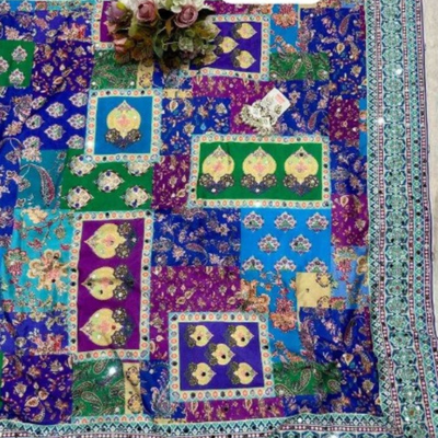 Beautiful Rainbow Saree For Women (Unstitched)