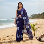 Printed Cotton Saree Collection With Fumka Border For Women (Unstitched)