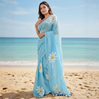 Printed Cotton Saree Collection With Fumka Border For Women (Unstitched)