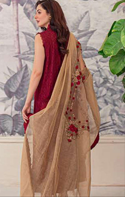 03-Piece Cotton Embroidered Lawn Suit Ready to Wear